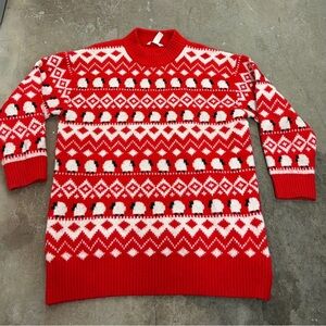 H&M Festive Red and White sheep maternity Crewneck Sweater